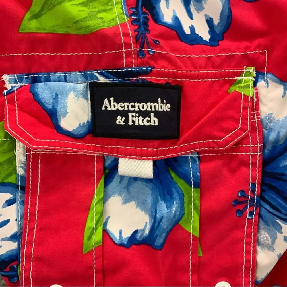 Abercrombie & Fitch Men's Swim Boardshorts Hibiscus Tropical NWT - Size: XL - Picture 6 of 16